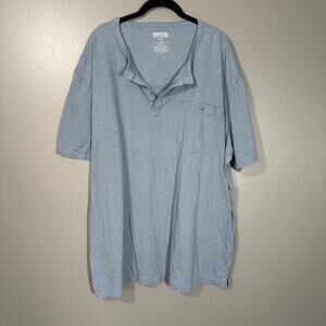 Duluth Trading Company Men's Blue Henley Pocket Tee - Size 2XL - Short Sleeves